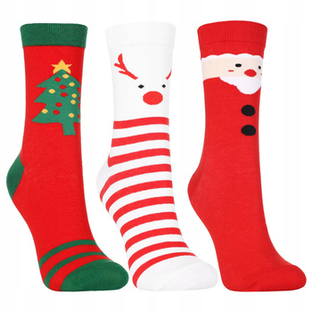 Skarpetki Świąteczne Skarpety PREZENT NA ŚWIĘTA Mikołaja 3-PAK MORAJ