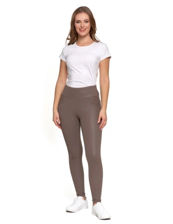 Eleganckie LEGGINSY DAMSKIE GETRY w stylu skórzanym Wysoki Stan MORAJ 