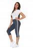 Legginsy 3/4 Damskie Lampas Wysoki Stan Kryjące Przyjemne Miękkie MORAJ 