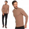 Elegancki SWETER MĘSKI Beżowy Klasyczny Okrągły Dekolt Modny MORAJ 