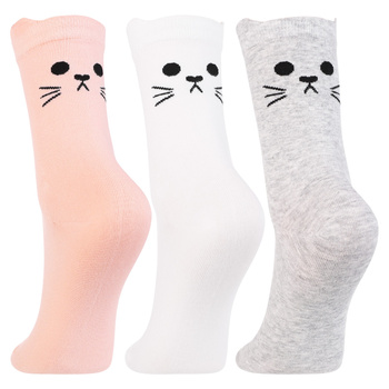 UROCZE SKARPETY DAMSKIE WYSOKIE SKARPETKI GŁADKIE MORAJ 3-PAK