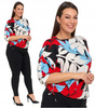 BLUZKA DAMSKA Wzorzysta Luźna Oversize Rękaw 3/4 Wiskoza MORAJ 