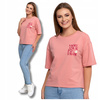 Luźny T-SHIRT DAMSKI Koszulka Bawełniana Bluzka z Krótkim Rękawem MORAJ 