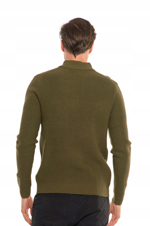 Sweter Męski Ze Stójką Zapinany Pod Szyją Elegancki Sweterek Ciepły MORAJ 