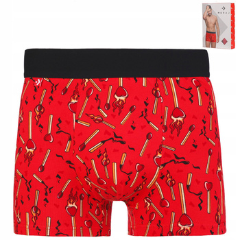 Bokserki Męskie na Walentynki Klasyczne Dopasowane Majtki Męskie MORAJ