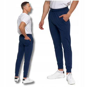 DRESOWE SPODNIE MĘSKIE Klasyczne Gładkie Wiązane z Kieszeniami MORAJ