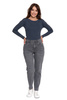 SPODNIE MOM FIT JEANSOWE DAMSKIE WYSOKI STAN LUŹNE MODNE JEANSY MORAJ
