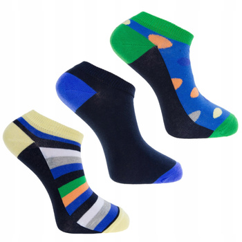 Skarpetki Męskie Niskie Stopki Paski Kropki Kolorowe MORAJ 3-pary