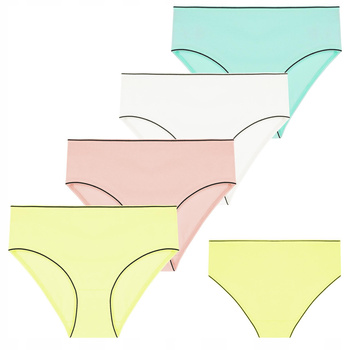 MAJTKI DZIEWCZĘCE Figi Dziecięce Kolorowe Gładkie MORAJ 4 szt. 134-140