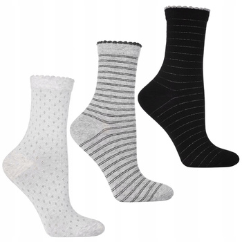 Długie SKARPETY DAMSKIE Eleganckie Klasyczne Skarpetki 3-PAK MORAJ