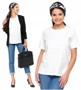 T-Shirt Damski Bawełna PREMIUM Luźna Koszulka Wygodna Gładka MORAJ