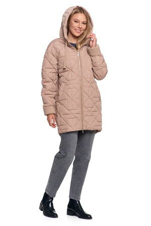 ELEGANCKA KURTKA DAMSKA PRZEJŚCIOWA Z KAPTUREM NA JESIEŃ CIEPŁA MORAJ