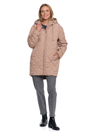 ELEGANCKA KURTKA DAMSKA PRZEJŚCIOWA Z KAPTUREM NA JESIEŃ CIEPŁA MORAJ