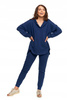 Elegancka BLUZA DAMSKA Oversize z Kapturem Stylowa Dekolt Serek MORAJ