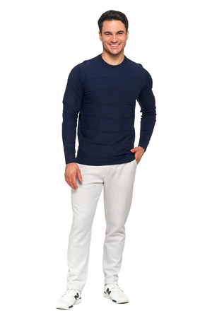 Elegancki Sweter Męski Okrągły Dekolt Klasyczny z Wiskozy Wygodny MORAJ 