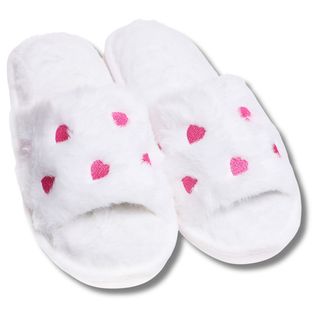 KAPCIE DAMSKIE W SERDUSZKA BAMBOSZE PAPCIE DOMOWE KLAPKI MORAJ