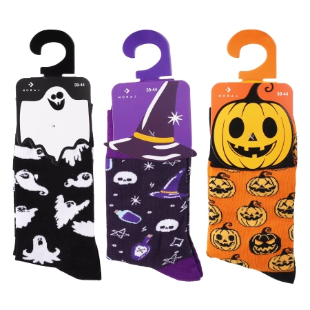 SKARPETY MĘSKIE DŁUGIE STRASZNE ŚMIESZNE SKARPETKI HALLOWEEN 3-PARY 39-44