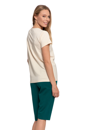 PIŻAMA DAMSKA DWUCZĘŚCIOWA MORAJ T-SHIRT KRÓTKI RĘKAW 3/4 SPODNIE