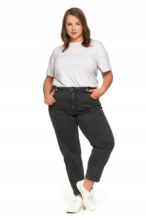 Spodnie Mom Fit Jeansowe Damskie z Wysokim Stanem Luźne Jeansy MORAJ 
