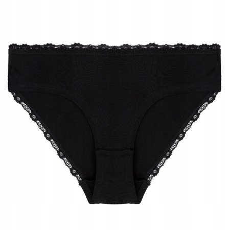 Figi Damskie Klasyczne Bawełna Bikini Majtki Koronka MORAJ Zestaw 4-PAK 