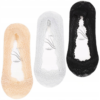 Skarpetki MORAJ Stopki Damskie Niskie Skarpety Balerinki Koronka 3PARY