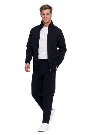 BLUZA MĘSKA DRESOWA ZE STÓJKĄ ZAPINANA NA ZAMEK GŁADKA ELEGANCKA MORAJ