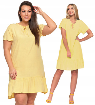 SUKIENKA DAMSKA Gładka Zwiewna z Falbanką Prosty Krój Na Lato MORAJ