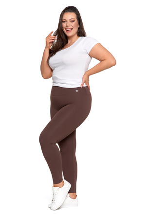 SPORTOWE LEGGINSY DAMSKIE WYSOKI STAN GŁADKIE KRYJĄCE MODELUJĄCE MORAJ