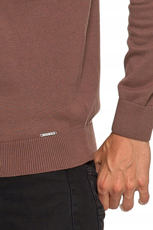 Elegancki Sweter Męski Klasyczny Prosty Krój Dekolt w Serek MORAJ 