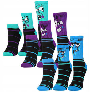 Skarpetki Męskie Zestaw 9-PAK Różne Długości Kolorowe Śmieszne MORAJ