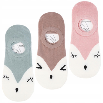 NISKIE STOPKI Damskie Skarpetki Balerinki Silikon Urocze MORAJ 3-PAK