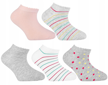 Stopki Dziecięce Niskie Skarpetki We Wzory Kolorowe Paski MORAJ 5-PAK