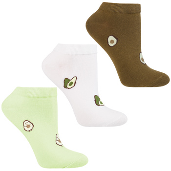 KOLOROWE SKARPETKI Z AWOKADO STOPKI NISKIE SKARPETY MORAJ 3-PAK