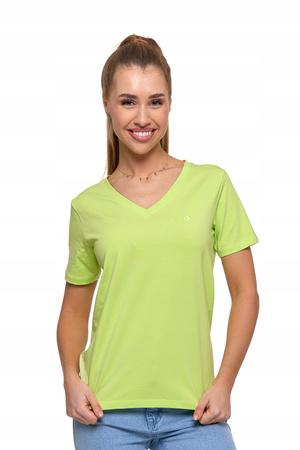 T-Shirt Damski Luźna Koszulka Bawełna PREMIUM Wygodna Dekolt V MORAJ 