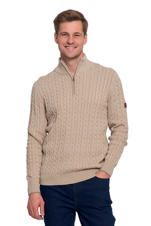 ELEGANCKI SWETER MĘSKI PÓŁGOLF KLASYCZNY ROZPINANY POD SZYJĄ MORAJ