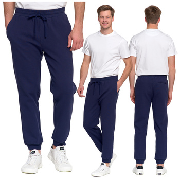 SPODNIE DRESOWE MĘSKIE KLASYCZNE ŚCIĄGACZE DELIKATNA STRUKTURA MORAJ