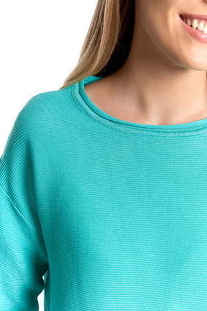 SWETER DAMSKI DZIANINOWY Z WISKOZY LUŹNY KRÓJ WYGODNY MODNY MORAJ