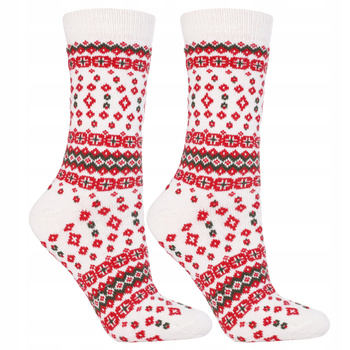 Ciepłe Skarpety Damskie Długie Termo Domieszka Wełny 1-PARA MORAJ