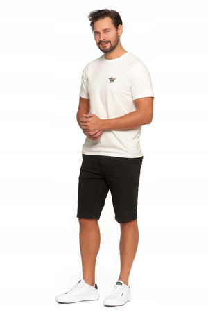 Koszulka T-SHIRT MĘSKI Bluzka z krótkim rękawem Haft Byka Biała MORAJ