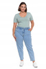 Spodnie Jeansowe Damskie Mom Fit Wysoki Stan Luźne Modne Jeansy MORAJ 