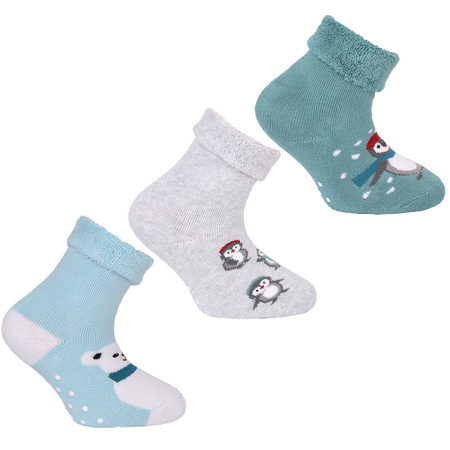 SKARPETKI DZIECIĘCE Z ABS FROTTE SKARPETY ANTYPOŚLIZGOWE MORAJ 3-PAR