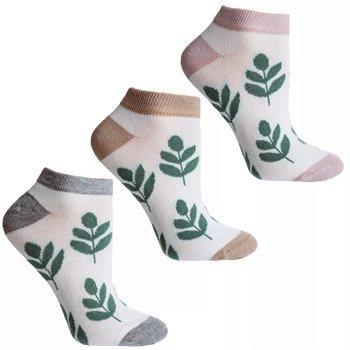 Skarpetki Stopki Damskie Niskie Skarpety Roślinny Wzór MORAJ 3-PAK