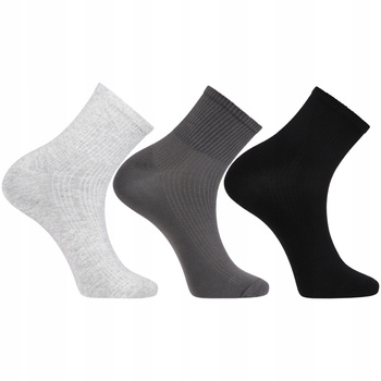 Skarpetki Męskie Skarpety Za Kostkę Delikatny Prążek 3-PAK MORAJ