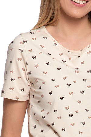 UROCZA PIŻAMA DAMSKA DWUCZĘŚCIOWA MORAJ KRÓTKI RĘKAW SPODNIE 3/4 MODNA