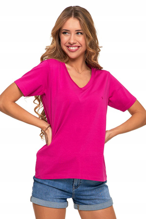 T-Shirt Damski Bawełna PREMIUM Luźna Koszulka Wygodna Dekolt V MORAJ 