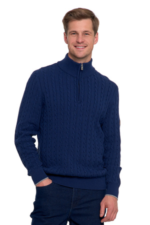 ELEGANCKI SWETER MĘSKI PÓŁGOLF KLASYCZNY ROZPINANY POD SZYJĄ MORAJ