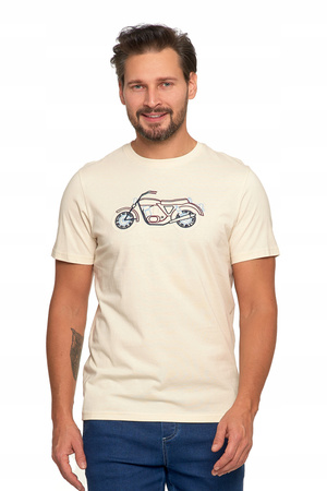 T-SHIRT MĘSKI HAFT MOTOCYKLA Koszulka z krótkim rękawem Bawełniana MORAJ 
