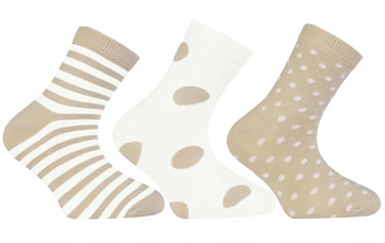 Skarpetki Dziecięce za kostkę Groszki Paski Bawełna MORAJ 3 pary
