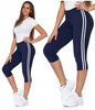 Legginsy 3/4 Damskie Lampas Wysoki Stan Kryjące Przyjemne Miękkie MORAJ 