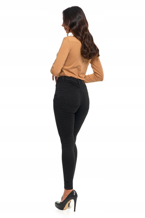 Jeansy Spodnie Damskie Rurki Wysoki Stan Klasyczne Skinny Czarne MORAJ